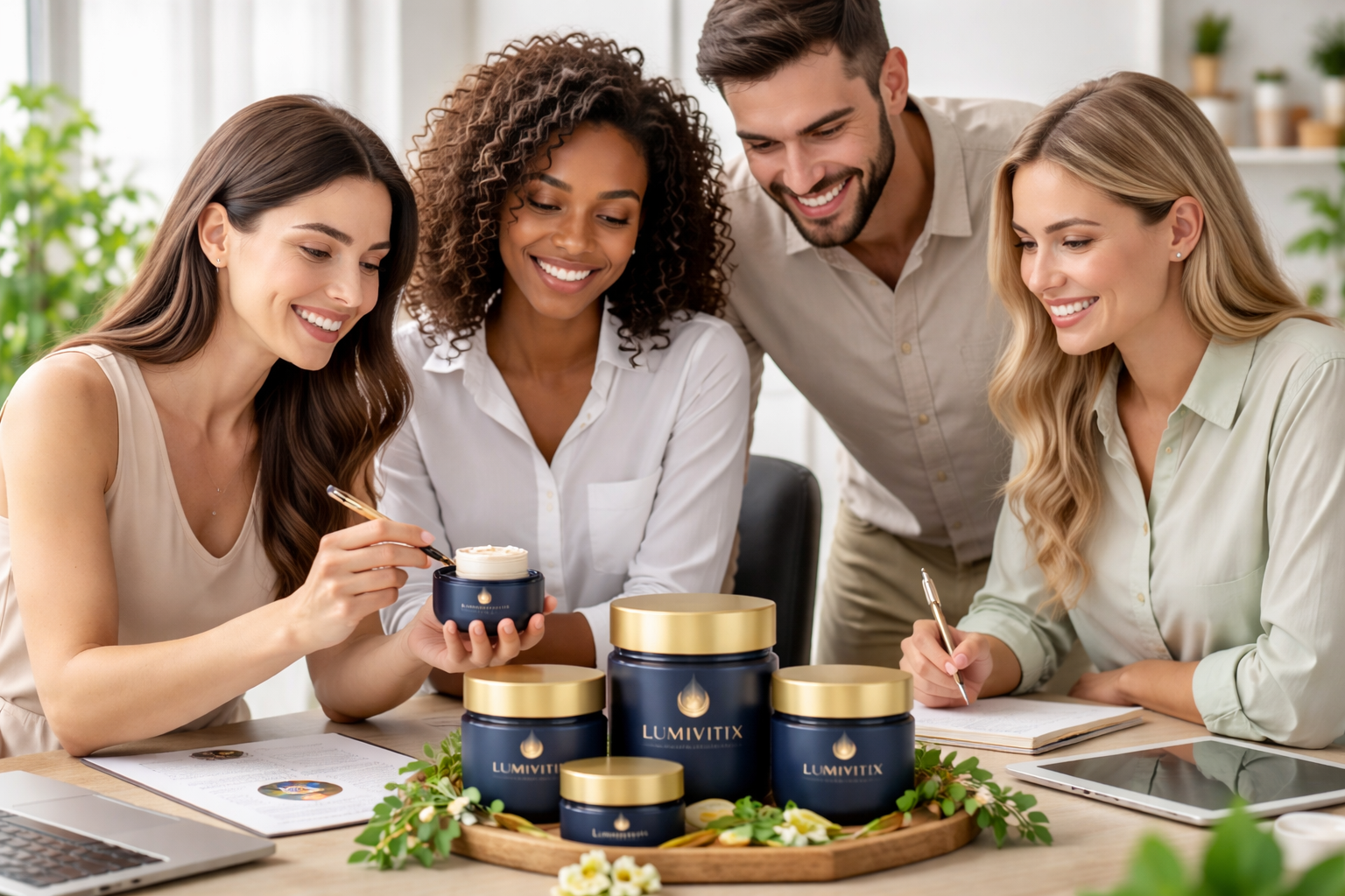 Equipo de trabajo en oficina